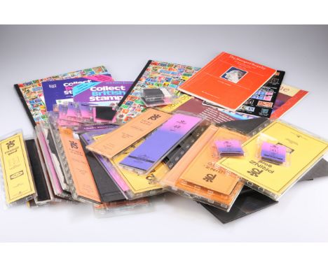 A BOX OF PHILATELIC SUPPLIES, includes Prince mounts of assorted sizes, stock books, UV lamp, stock card and unused album lea