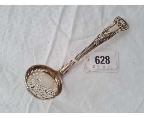 A Victorian King’s pattern sifter ladle with circular bowl – London 1841 by WE 59 g.