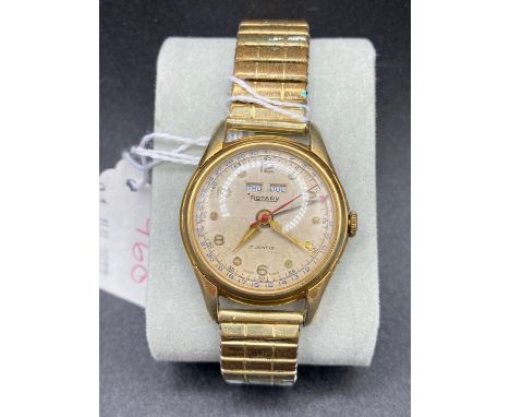A Vintage ROTARY wrist watch with seconds sweep and month and day aperture W/O  