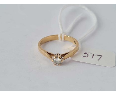 A diamond solitaire ring (0.15ct) 18ct gold size M – 1.8 gms
