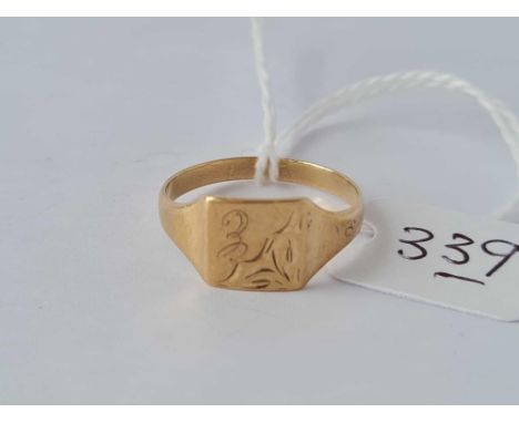A vintage signet ring 9ct size Q  2.2g