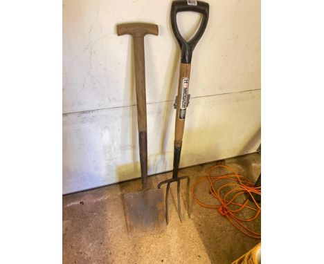 Garden spade and fork