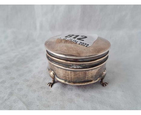 Circular ring box hinged cover. 2” wide. Birmingham 1926