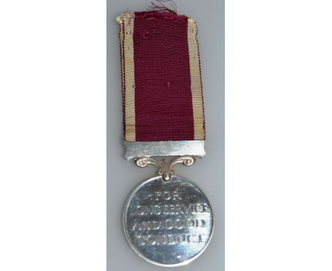 A GEORGE VI LONG SERVICE AND GOOD CONDUCT MEDAL, later ribbon, crimson with blue edges, REGULAR ARMY BAR, awarded to S/12891 