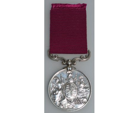 ARMY LONG SERVICE AND GOOD CONDUCT MEDAL, 2nd type, pale crimson ribbon, awarded to 314 PTE. T. GREENSHAW, 19TH HUSSARS.