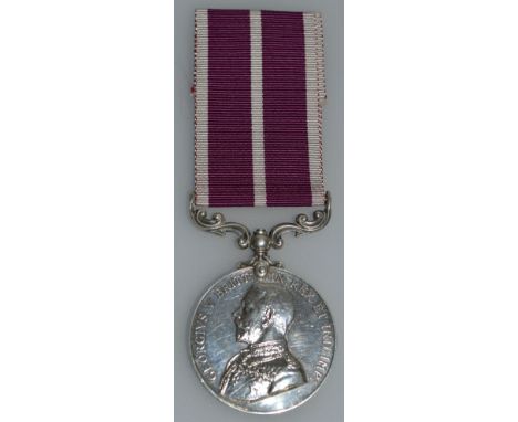 GEORGE V ARMY MERITORIOUS SERVICE MEDAL, third type ribbon, awarded to MI-07425 PTE. A. HAWORTH R.A.S.C.
