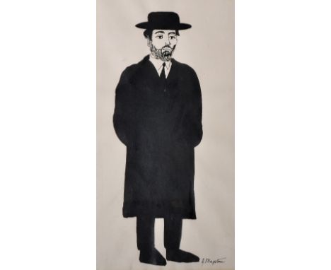 Allan Mapstone (20th Century) British. A Full Length Portrait of a Man Dressed in Black, Ink, Signed, 11.25” x 6”, and three 