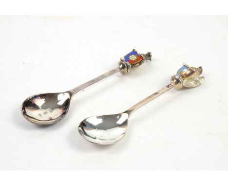 A set of ten silver and enamel spoons 'The Queens Beasts', limited edition, 554/2500, in original box..   