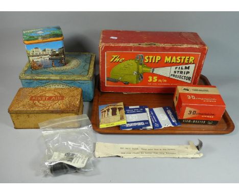 A Stipmaster Film Projector, 3D View Master, Vintage Tins etc 