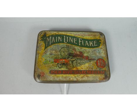 A Mainline Flake Tobacco Tin (WD and HO Wills of Bristol) with Decoration to Front and Interior Depicting Red Steam Engine Lo