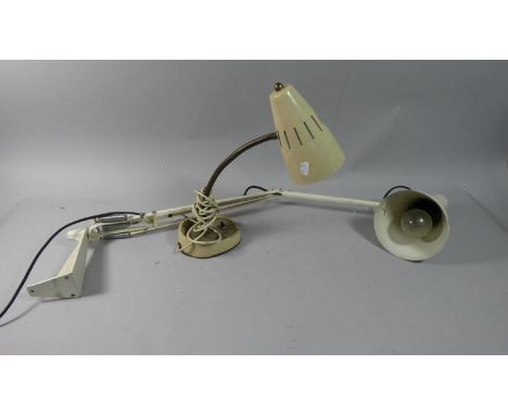 An Angle Poise Table Mounting Lamp and a Vintage Reading Lamp 