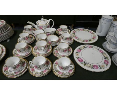 A Collection of Royal Worcester Royal Garden Rose Pattern Coffee Wares to Include Ten Trios, Coffee Pot, Two Cream Jugs, Two 