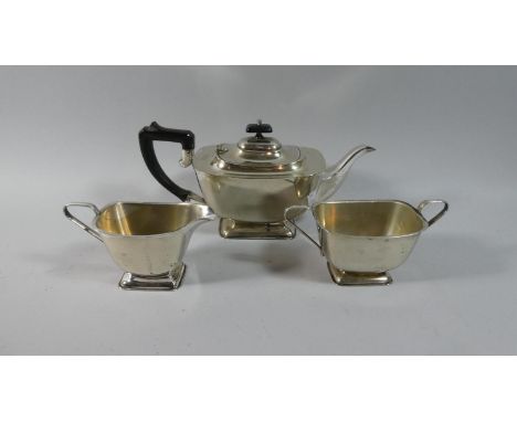 A Silver Plated Three Piece Tea Service 