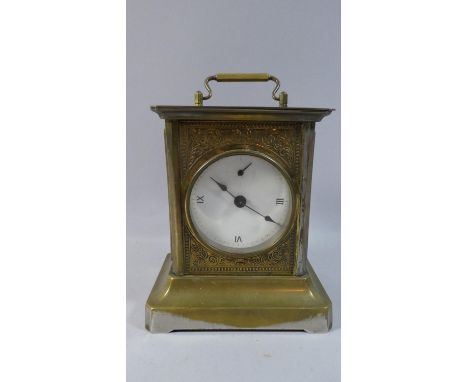 A Late Victorian/Edwardian Brass Cased Carriage Clock, 17cm High 