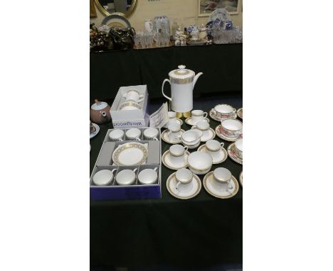 A Collection of Wedgwood Marguerite Coffee Wares to Include Box Set of Six Cans and Saucers, Boxes Cream and Sugar, Automatic