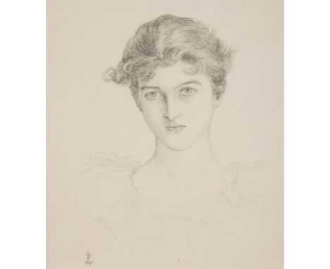 Cecil Beaton (1904-1980) - Bust portrait of a lady Black chalk on cream wove paper Signed   Beaton   and with   atelier   sta