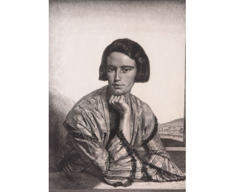 Gerald Leslie Brockhurst (1890-1978) - Viba (Mrs. Bobby Hazleton Ross) Etching and drypoint, on cream wove paper, signed in p
