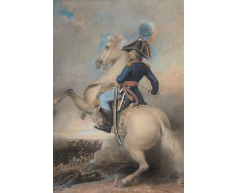 Circle ofAntoine Charles Horace Vernet (1758-1836) - Portrait of Napoleon on horseback Bodycolour, watercolour and chalks ove
