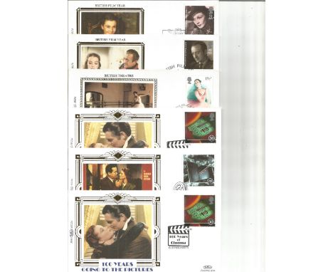 9 x First Day Covers Mostly Benham Silk Cachet inc British Film Year, 100 Years Going To The Pictures And British Theatre. Go