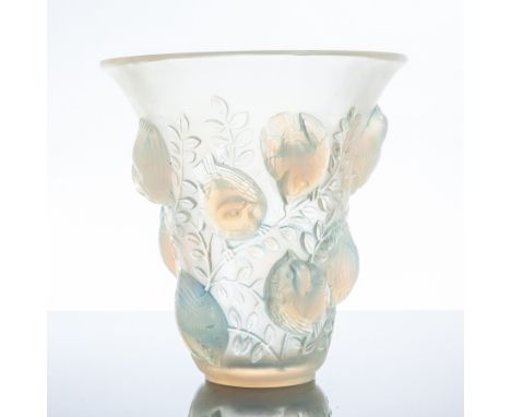 RENÉ LALIQUE ST FRANCOIS VASE
designed in 1930, opalescent glass and evidence of blue stain, marked 'R. LALIQUE FRANCE' to ba