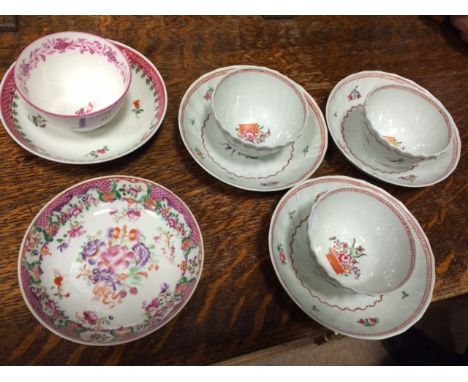COLLECTION OF EARLY 19TH CENTURY SAMSON PORCELAIN TEA CUPS AND SAUCERS
comprising four spiralling fluted cups and matching sa