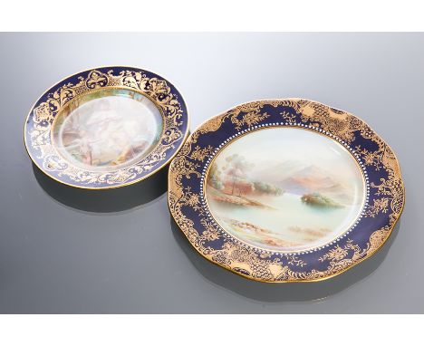 LATE 19TH/EARLY 20TH CENTURY ROYAL VIENNA CABINET PLATE
the centre decorated with a scene of a maiden seated in a garden with