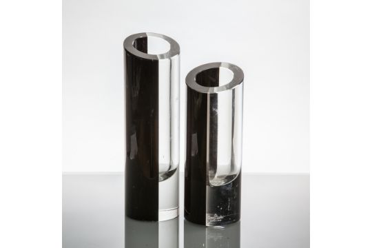 Three Rosenthal Studio Line Glass Vases Including A Black And