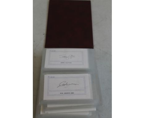 AN ALBUM OF VARIOUS SIGNATURES, to include Jenny Agutter, Jane Asher, Bill Beaumont, Geoff Boycott, Steve Cram, Ronnie Corbet