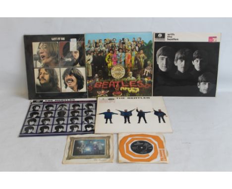 THE BEATLES ALBUMS / LPS - 'SGT. PEPPERS LONELY HEARTS CLUB BAND'  with sheet of cut-outs, 'A Hard Day's Night', 'HELP!', 'Wi