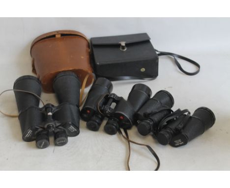 A PAIR OF CHARLES FRANK 20 X 20 FRANK NIPOLE COATED OPTICS BINOCULARS, together with a pair of 1945 C.G.B 40 M.A 7 x 50 R-E-L