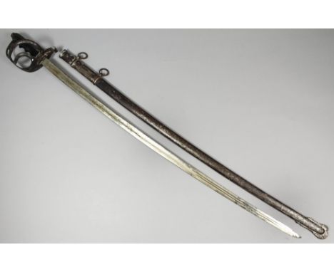 A World War II Italian Officer's sword by Lorenzotti of Brescia, the 35ins blade bearing a stand of arms and eagle decoration