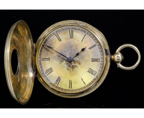 A George V gentleman's 18ct gold cased half hunting  pocket watch by E.R. Bailey, London, No. 1026,the gilt engraved dial wit