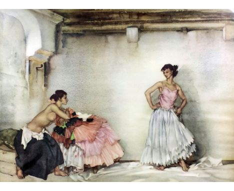 Russell Flint (1880-1969) - Limited edition coloured print - "Casilda's White Petticoat", 17.75ins x 24ins, published by Fros