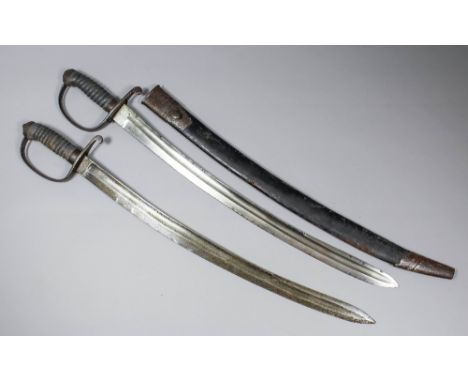 A 19th Century European Artillery short sword, the 23.5ins steel blade with  steel hilt, 29.25ins overall, and a similar exam