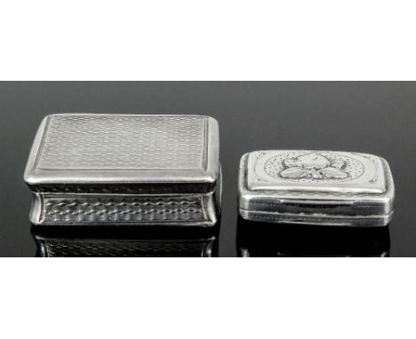 A George III silver rectangular vinaigrette with incurved sides, the whole with engine turned ornament, the gilt interior wit