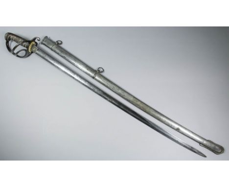 A 19th Century 1821 pattern Light Cavalry Officer's dress sword by Henry Wilkinson, the heavily etched 35ins blade bearing th