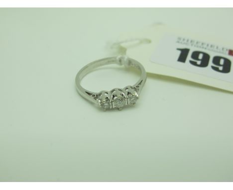 A 9ct White Gold Tree Stone Diamond Ring, claw set graduated stones, between tapered shoulders, stamped "0.25" (finger size N