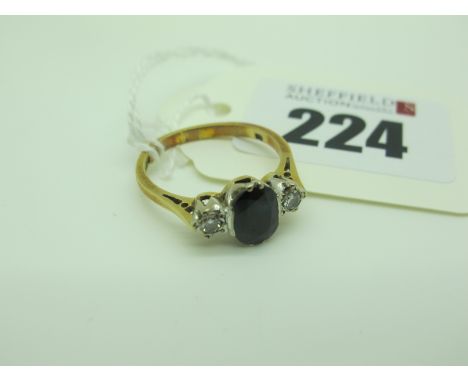 An 18ct Gold Diamond Set Three Stone Ring, (finger size N) (3.3grams). 