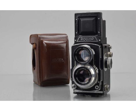A Lipca Rollop TLR Camera, 1956, serial no 82152, shutter working, body G, some paint wear to edges, with 8cm f/2.8 C Ennit l