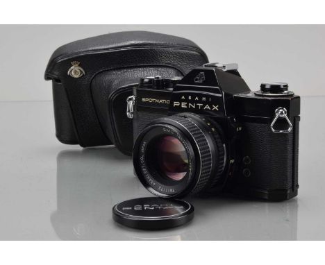 An Asahi Pentax SP II SLR Camera, black, serial no 5311380, shutter working, self timer working, meter untested, body VG, wit