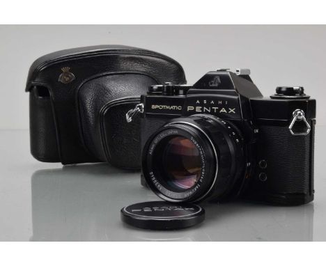 An Asahi Pentax SP II SLR Camera, black, serial no 5386062, shutter working, self timer not cocking, meter untested, with Sup