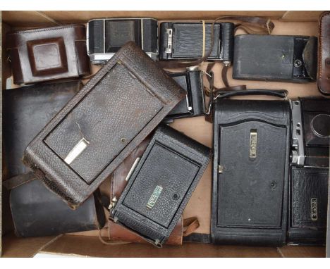 A Tray of Kodak Folding Cameras, a Kodak Special 3A Autographic Model B, No I Junior Model A, two Vest Pockets, Folding Brown