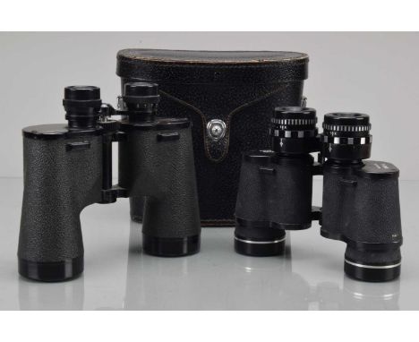 Two Pairs of Binoculars, a pair of Super Zenith 7X-12 x 40 binoculars, body G, elements F-G, some fungus and a pair of Super 