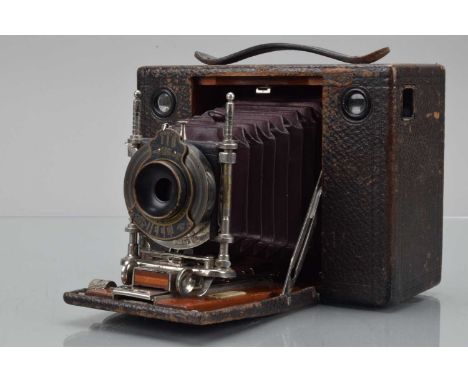 A No. 3 Cartridge Kodak Folding Bed Camera, some scuffs & wear to body, bellows G, ball bearing shutter working, elements G