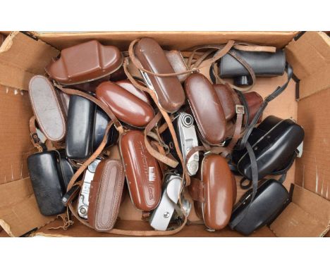A Tray of 35mm Cameras, including a Durst Automatica, Agfa Silette, Kodak Retina Automatic III, Taron Eye, Halina 300, Kodak 