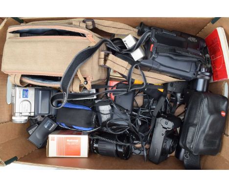 Camcorders and Camera Related Items, a Sony DCR-PC10E Handycam, Canon UC15 Camcorder, Hitachi E10E Camcorder, all untested, w