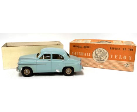 A vintage Vauxhall Velox Victory Industries model car with original box, 25 cm, and other toy cars, (A lot).&nbsp;