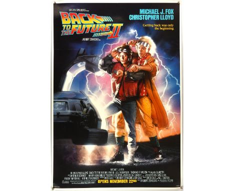 Back to the Future Part II (1989), US One Sheet Linen Backed Movie Poster, Advance, artwork by Drew Struzan, was folded now b