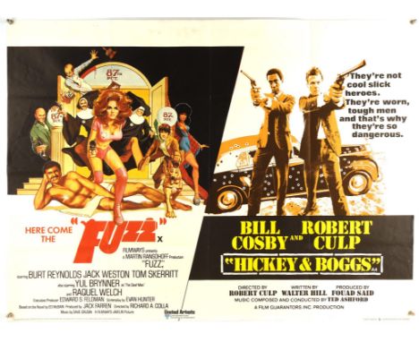 Here Come the Fuzz / Hickey & Boggs (1972), British Quad Double Bill Film Poster, folded, 30 x 40 inches Condition Report:  G