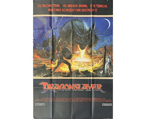 Dragon Slayer (1981), US Movie Poster, folded, 40 x 60 inches Condition Report:  Very good condition, edge nicks, light creas